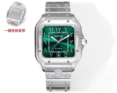 THB Factory Cartier Stainless Steel Bracelet Santos Middle East Version Tape Silver Steel Case Diameter 39.8mm watch